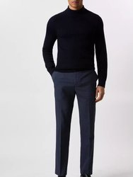 Mens Checked Regular Pants - Navy