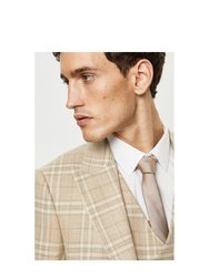 Mens Checked Textured Skinny Suit Jacket