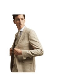 Mens Checked Textured Skinny Suit Jacket