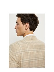 Mens Checked Textured Skinny Suit Jacket