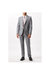 Mens Checked Wool Single-Breasted Slim Suit Jacket - Gray