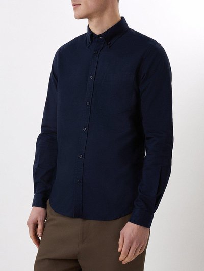 Burton Mens Chest Pocket Long-Sleeved Formal Shirt - Navy product