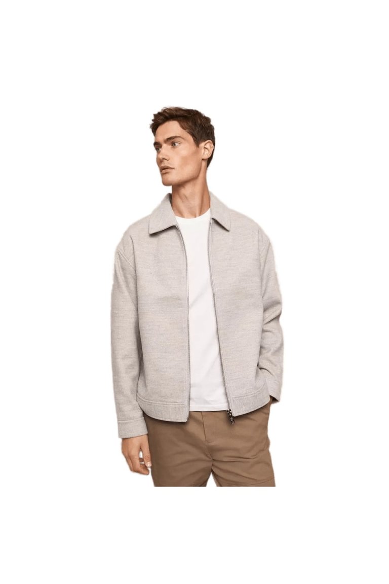 Mens Collared Jacket - Light Grey - Light Grey