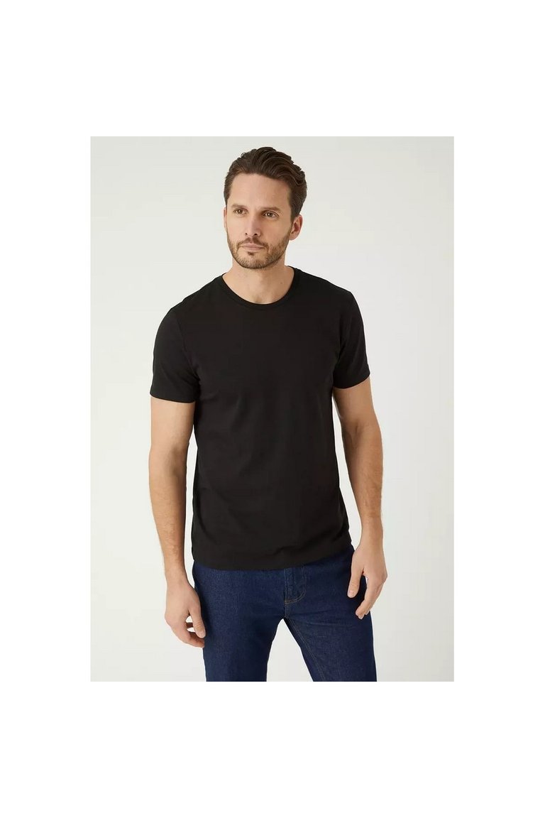 Mens Crew Neck T-Shirt Pack Of 3 - Black - Black