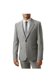 Mens Crosshatch Tweed Single-Breasted Slim Suit Jacket