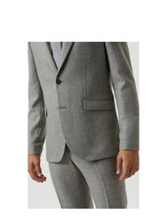 Mens Crosshatch Tweed Single-Breasted Slim Suit Jacket