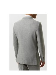 Mens Crosshatch Tweed Single-Breasted Slim Suit Jacket