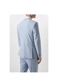 Mens End On End Single-Breasted Skinny Suit Jacket - Pale Blue