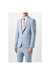 Mens End On End Single-Breasted Skinny Suit Jacket - Pale Blue - Pale Blue