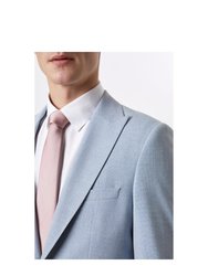 Mens End On End Single-Breasted Skinny Suit Jacket - Pale Blue