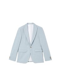 Mens End On End Single-Breasted Skinny Suit Jacket - Pale Blue