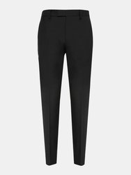 Mens Essential Plain Tailored Suit Trousers - Black