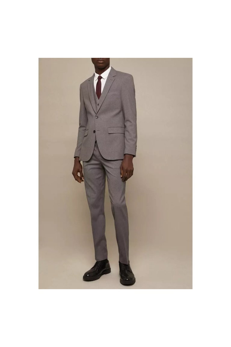 Mens Essential Plus And Tall Tailored Suit Jacket - Light Grey