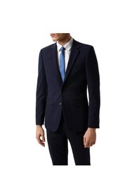 Mens Essential Plus And Tall Tailored Suit Jacket - Navy