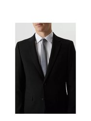 Mens Essential Single-Breasted Skinny Suit Jacket - Black