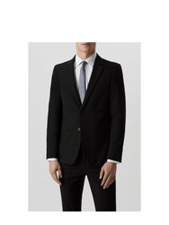 Mens Essential Single-Breasted Skinny Suit Jacket - Black - Black