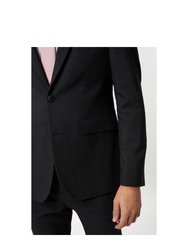 Mens Essential Single-Breasted Skinny Suit Jacket - Charcoal