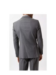 Mens Essential Single-Breasted Skinny Suit Jacket - Light Grey