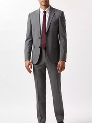 Mens Essential Single-Breasted Skinny Suit Jacket - Light Grey - Light Grey