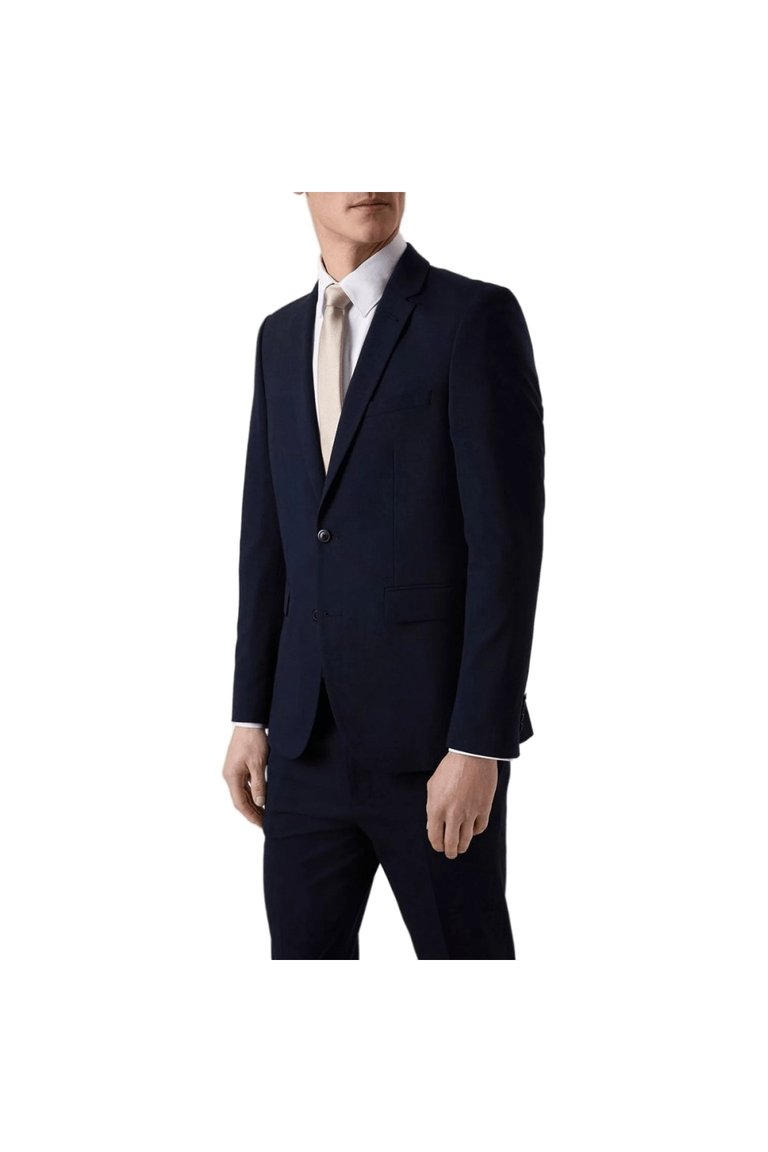 Mens Essential Single-Breasted Skinny Suit Jacket - Navy