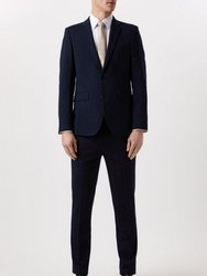 Mens Essential Single-Breasted Skinny Suit Jacket - Navy - Navy
