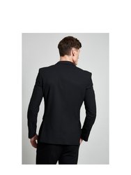 Mens Essential Single-Breasted Slim Suit Jacket - Black