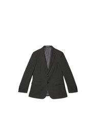 Mens Essential Single-Breasted Slim Suit Jacket - Charcoal - Charcoal