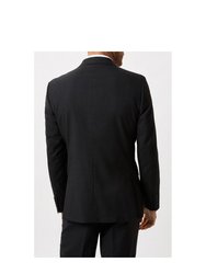 Mens Essential Single-Breasted Slim Suit Jacket - Charcoal