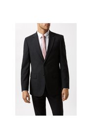 Mens Essential Single-Breasted Slim Suit Jacket - Charcoal