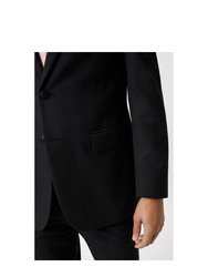 Mens Essential Single-Breasted Slim Suit Jacket - Charcoal