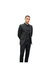 Mens Essential Single-Breasted Slim Suit Jacket In Black