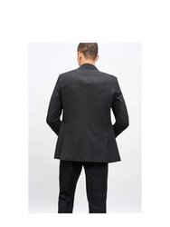 Mens Essential Single-Breasted Slim Suit Jacket In Black