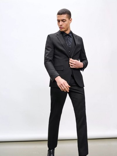 Burton Mens Essential Single-Breasted Slim Suit Jacket In Black product