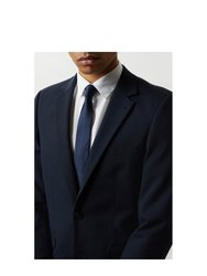 Mens Essential Single-Breasted Slim Suit Jacket - Navy