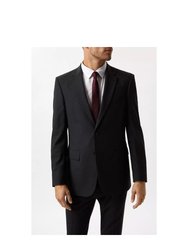 Mens Essential Single-Breasted Tailored Suit Jacket - Charcoal - Charcoal