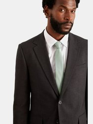 Mens Essential Single-Breasted Tailored Suit Jacket - Charcoal