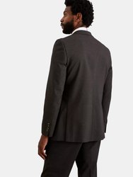 Mens Essential Single-Breasted Tailored Suit Jacket - Charcoal