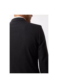 Mens Essential Single-Breasted Tailored Suit Jacket - Charcoal