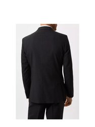 Mens Essential Single-Breasted Tailored Suit Jacket - Charcoal