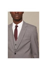 Mens Essential Single-Breasted Tailored Suit Jacket - Light Grey
