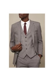 Mens Essential Single-Breasted Tailored Suit Jacket - Light Grey