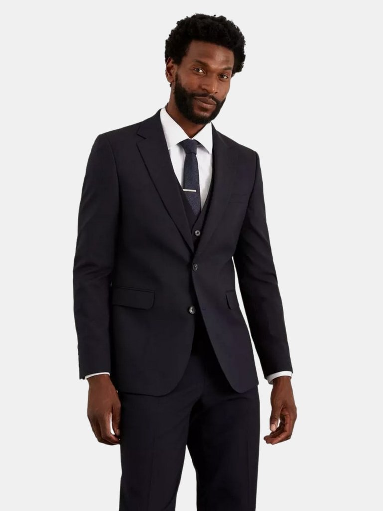 Mens Essential Slim Suit Jacket - Navy