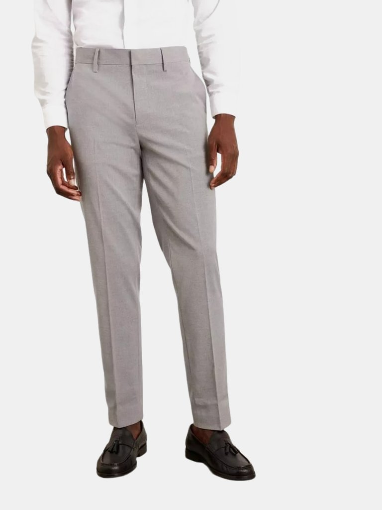 Mens Essential Slim Suit Trousers - Light Grey