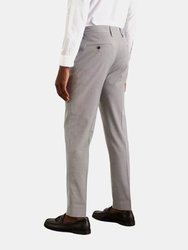 Mens Essential Slim Suit Trousers - Light Grey