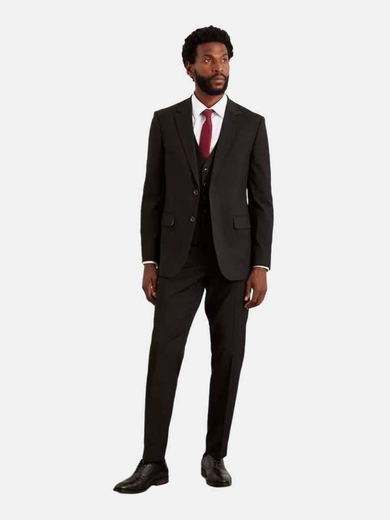 Mens Essential Tailored Suit Jacket - Black - Black