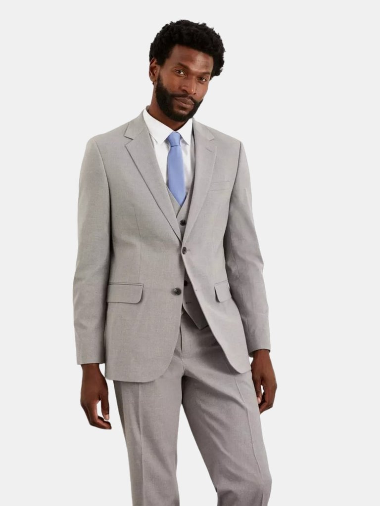 Mens Essential Tailored Suit Jacket - Light Grey - Light Grey