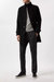 Mens Faux Wool Funnel Neck Coat - Black - Black