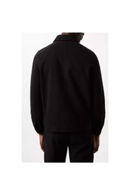 Mens Faux Wool Shirt Jacket - Black