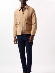 Mens Faux Wool Shirt Jacket - Camel