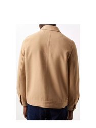 Mens Faux Wool Shirt Jacket - Camel